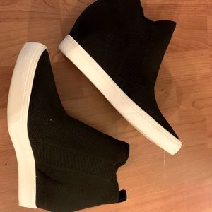 SOLD — NOT FOR SALE — NWOT 6.5 MIA black wedge high-top slip-on sneaker shoe